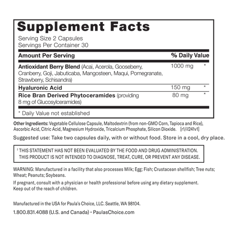 Hyaluronic Acid + Ceramide Dietary Supplement